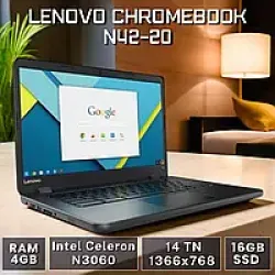 Тонкий бюджетний ноутбук Lenovo Chromebook N42-20intel 4gb ddr3 16gb ssd з гарантією для офісу та інтернету